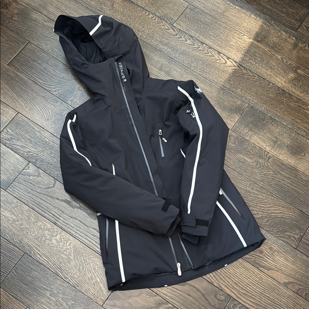 Spyder Black Hooded Ski Jacket with 3M Insulate